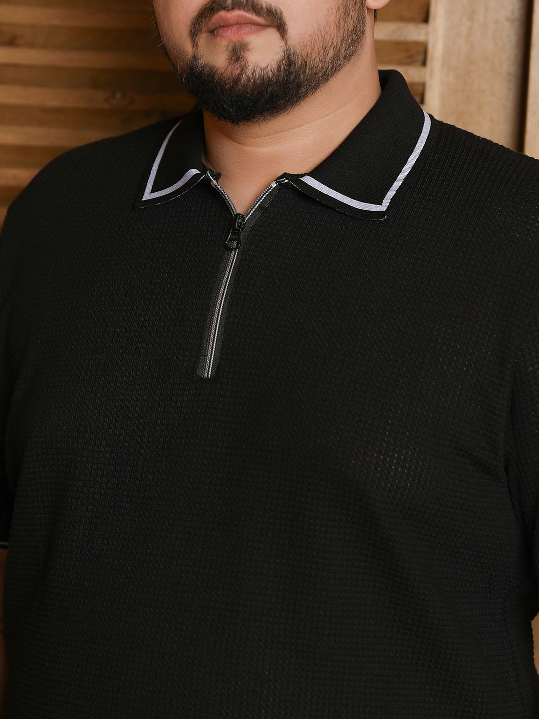 Micro-Waffle Polo T-Shirt