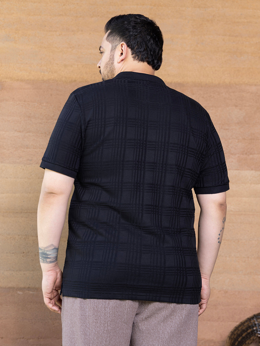 Intertwine-Textured Polo T-Shirt