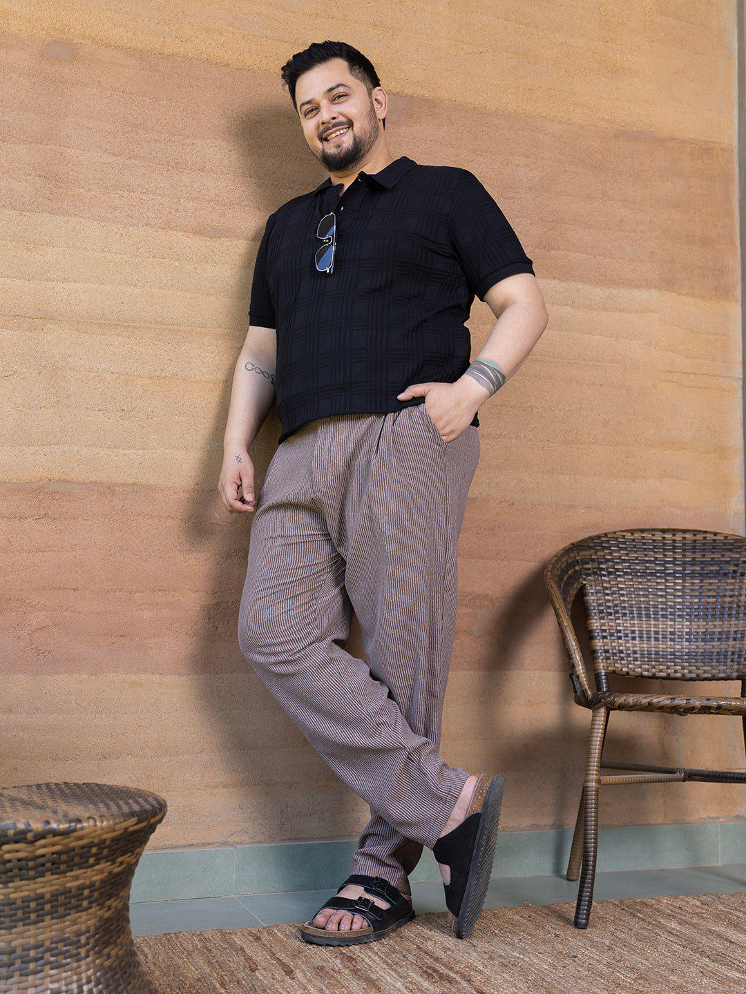 Intertwine-Textured Polo T-Shirt