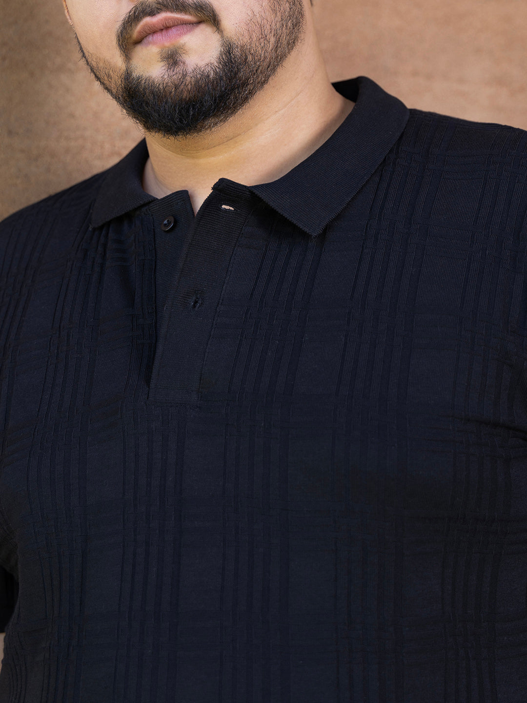 Intertwine-Textured Polo T-Shirt