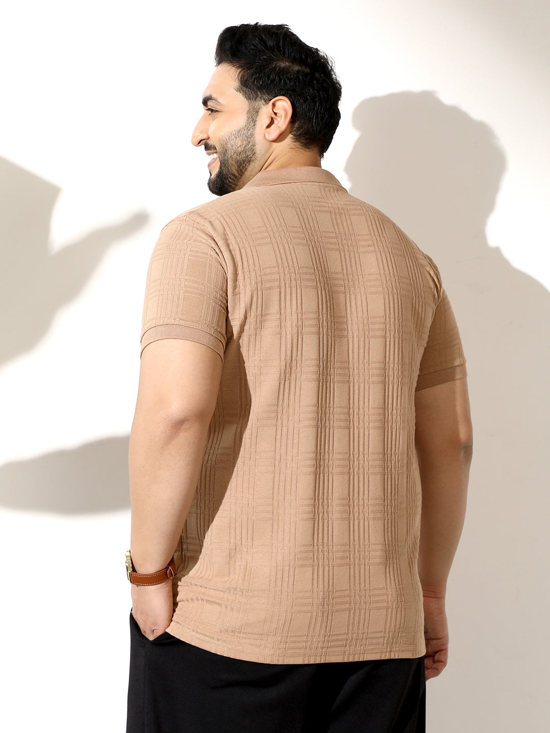 Intertwine-Textured Polo T-Shirt