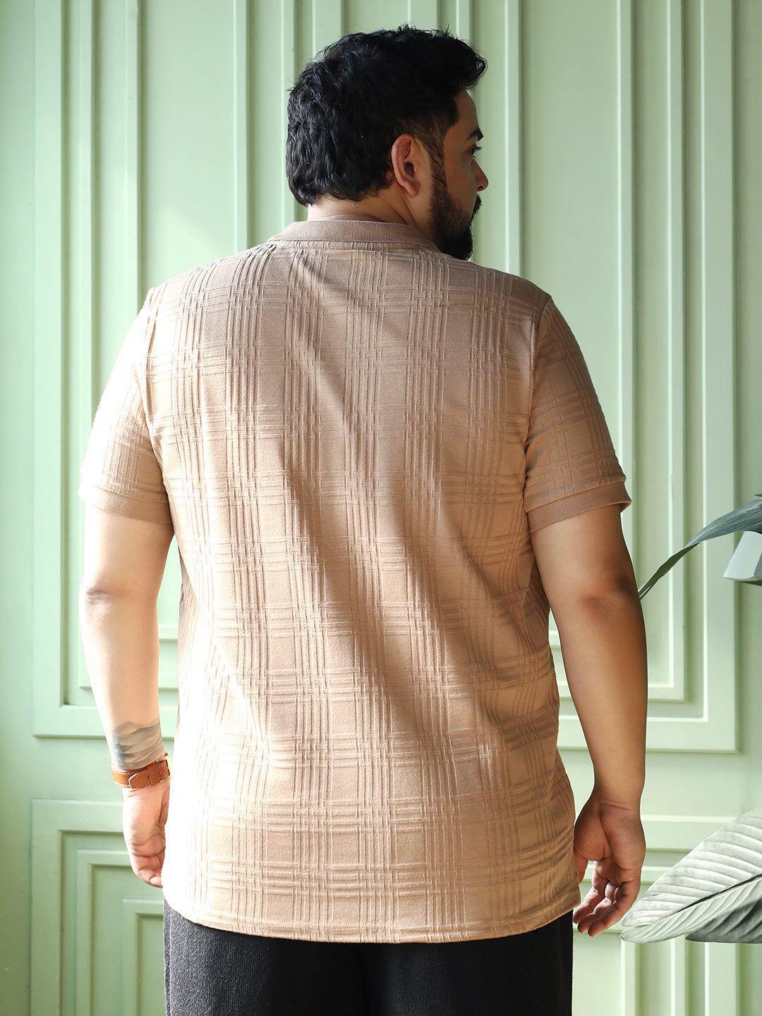 Intertwine-Textured Polo T-Shirt