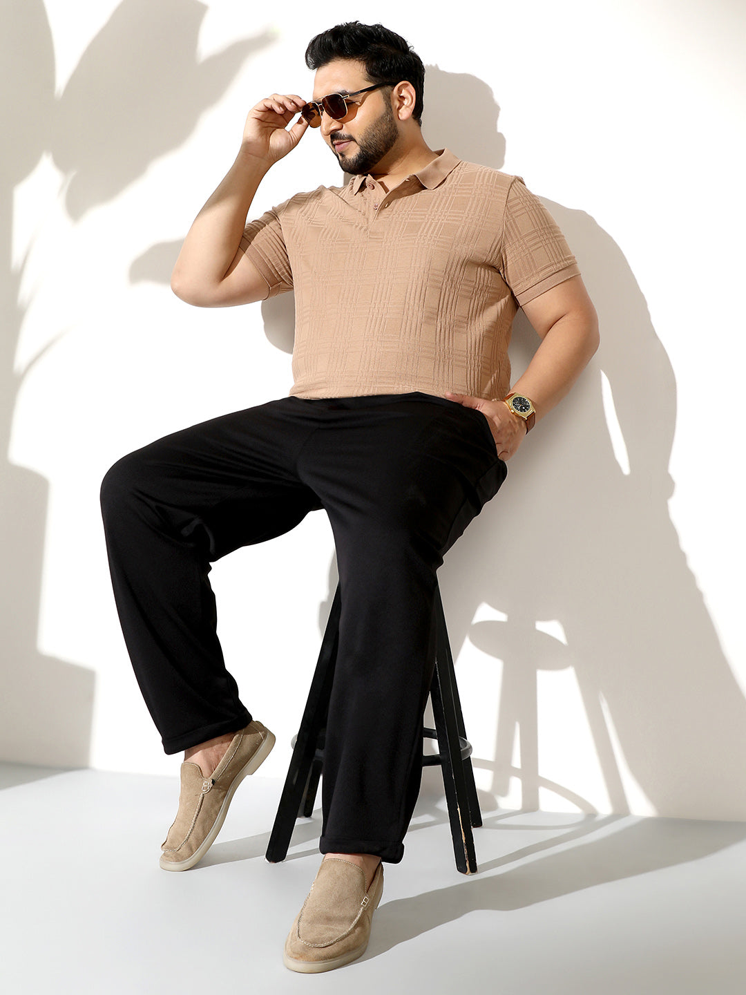 Intertwine-Textured Polo T-Shirt