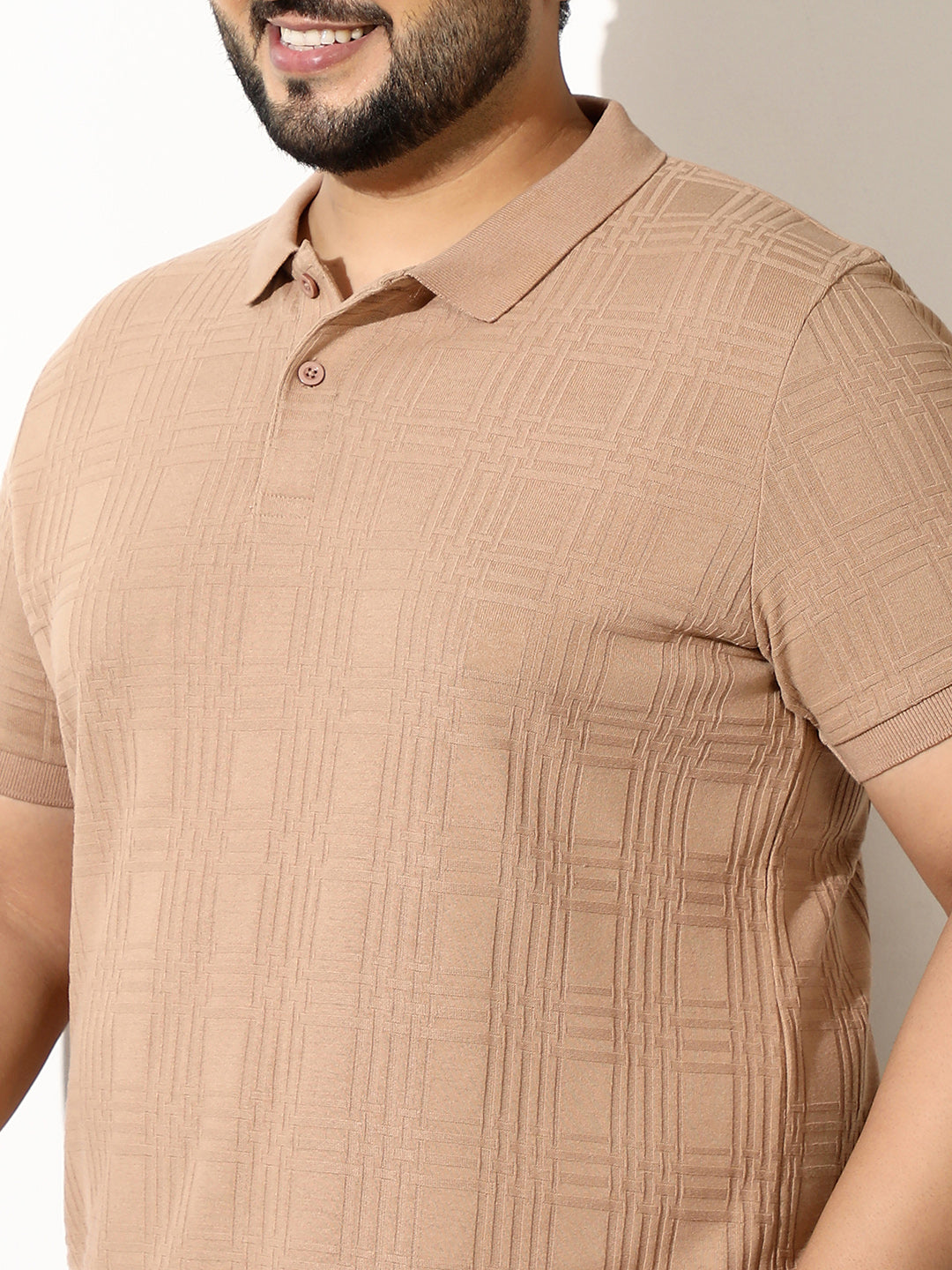 Intertwine-Textured Polo T-Shirt