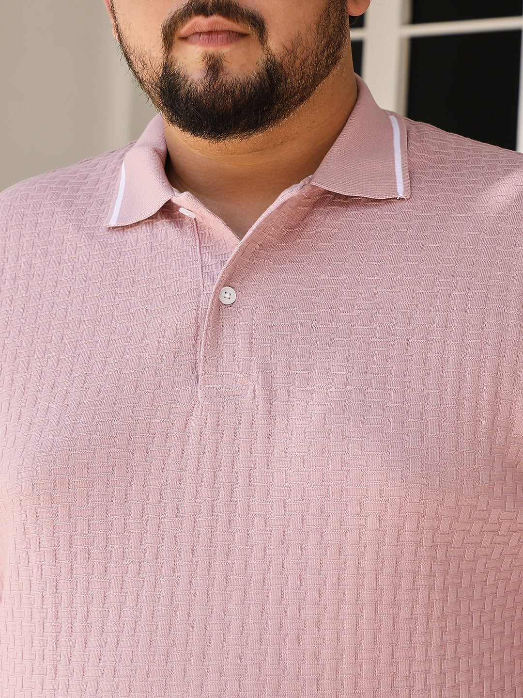 Interweave-Textured Polo T-Shirt