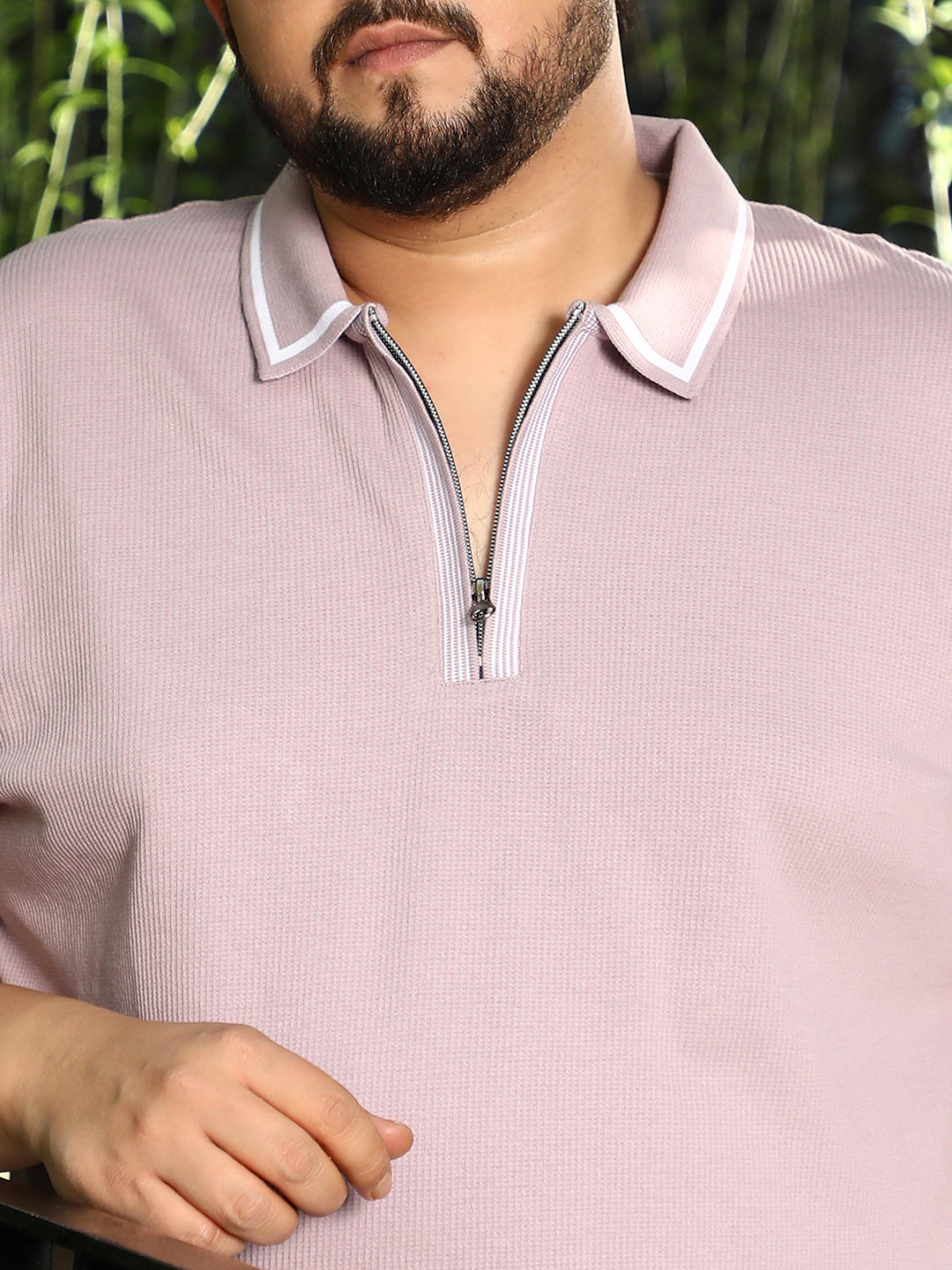 Micro-Waffle Polo T-Shirt