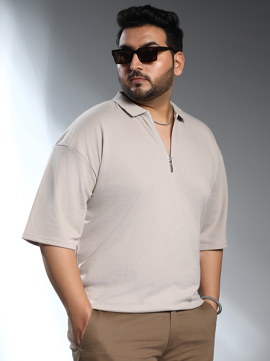 Solid Oversized Polo T-Shirt