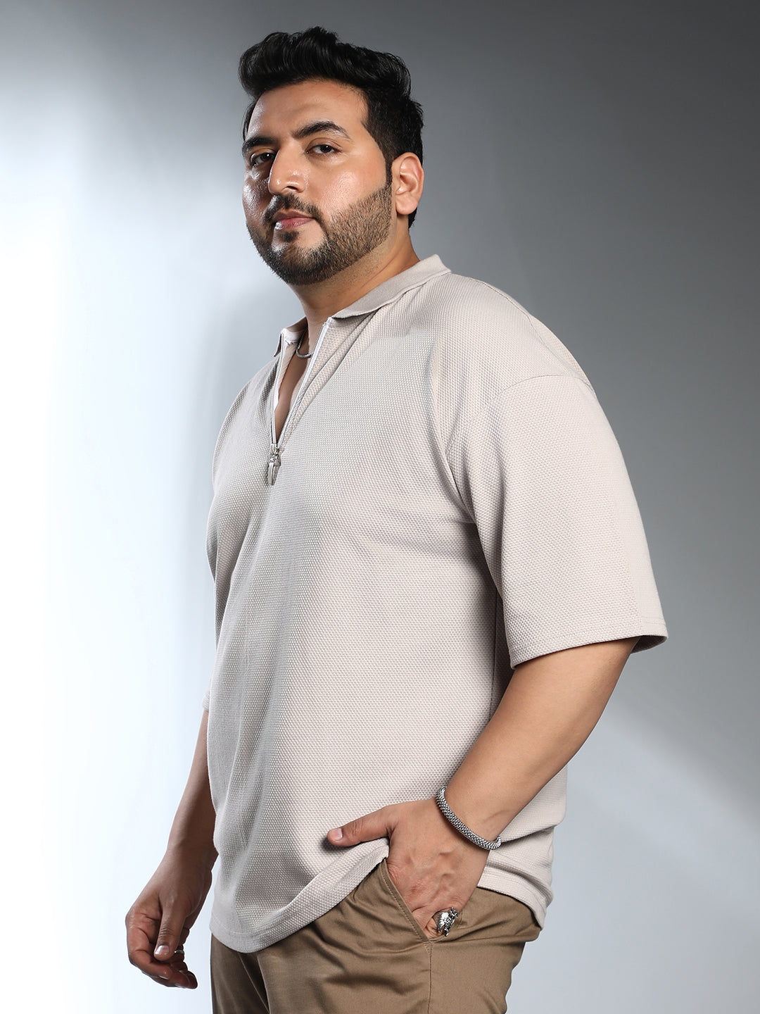 Solid Oversized Polo T-Shirt