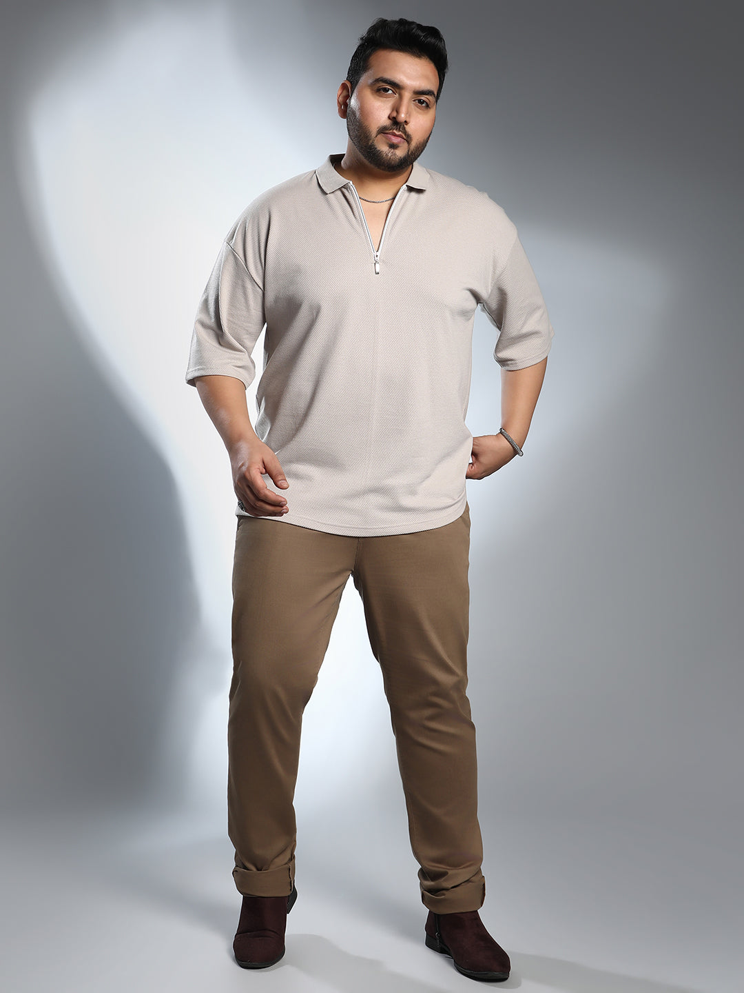 Solid Oversized Polo T-Shirt