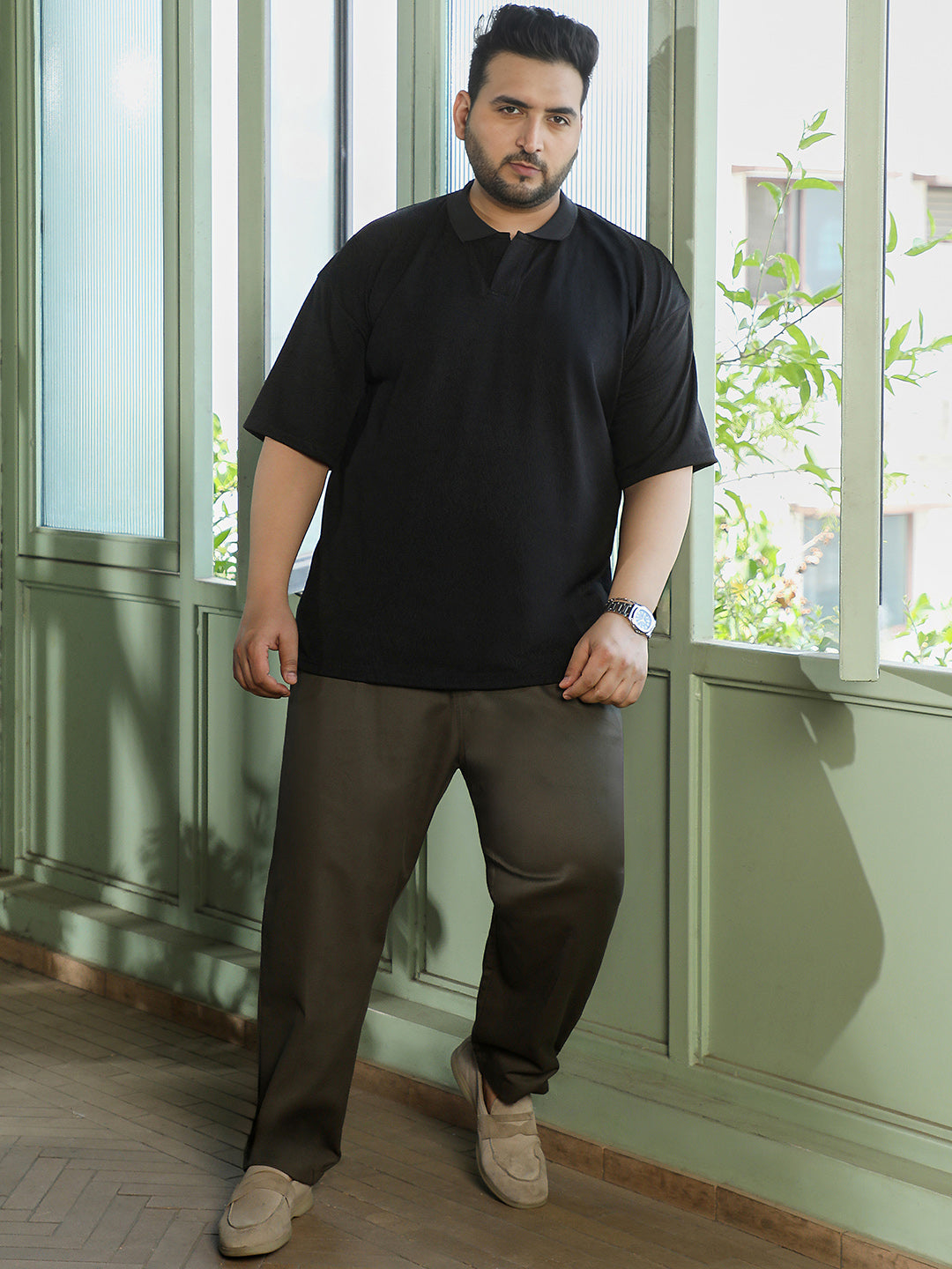 Black Textured T-Shirt