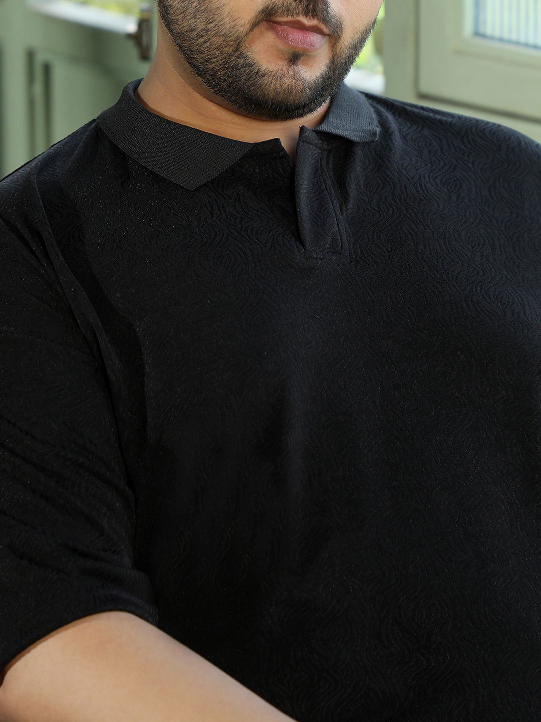 Black Textured T-Shirt