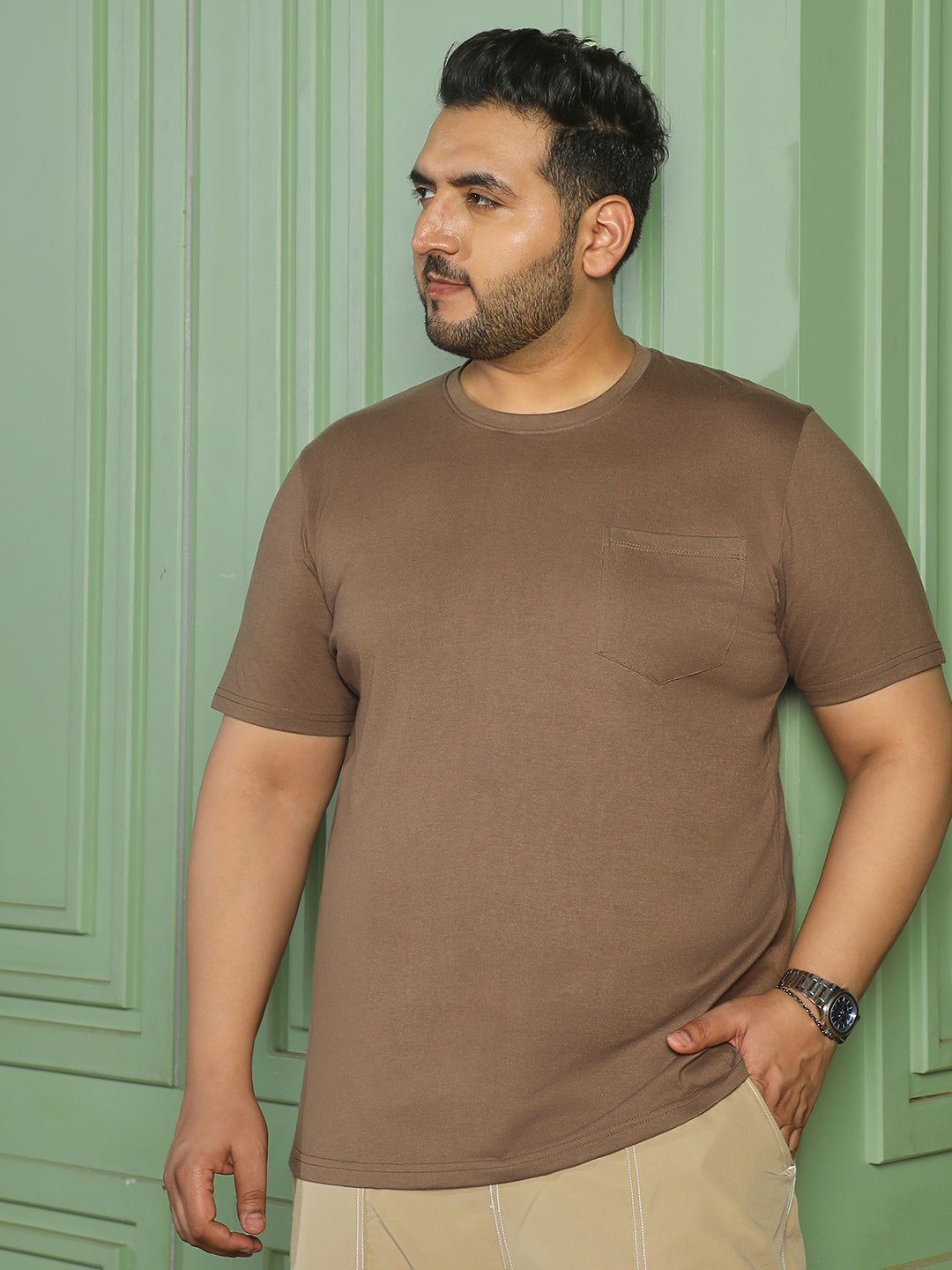 Brown Solid T-Shirt