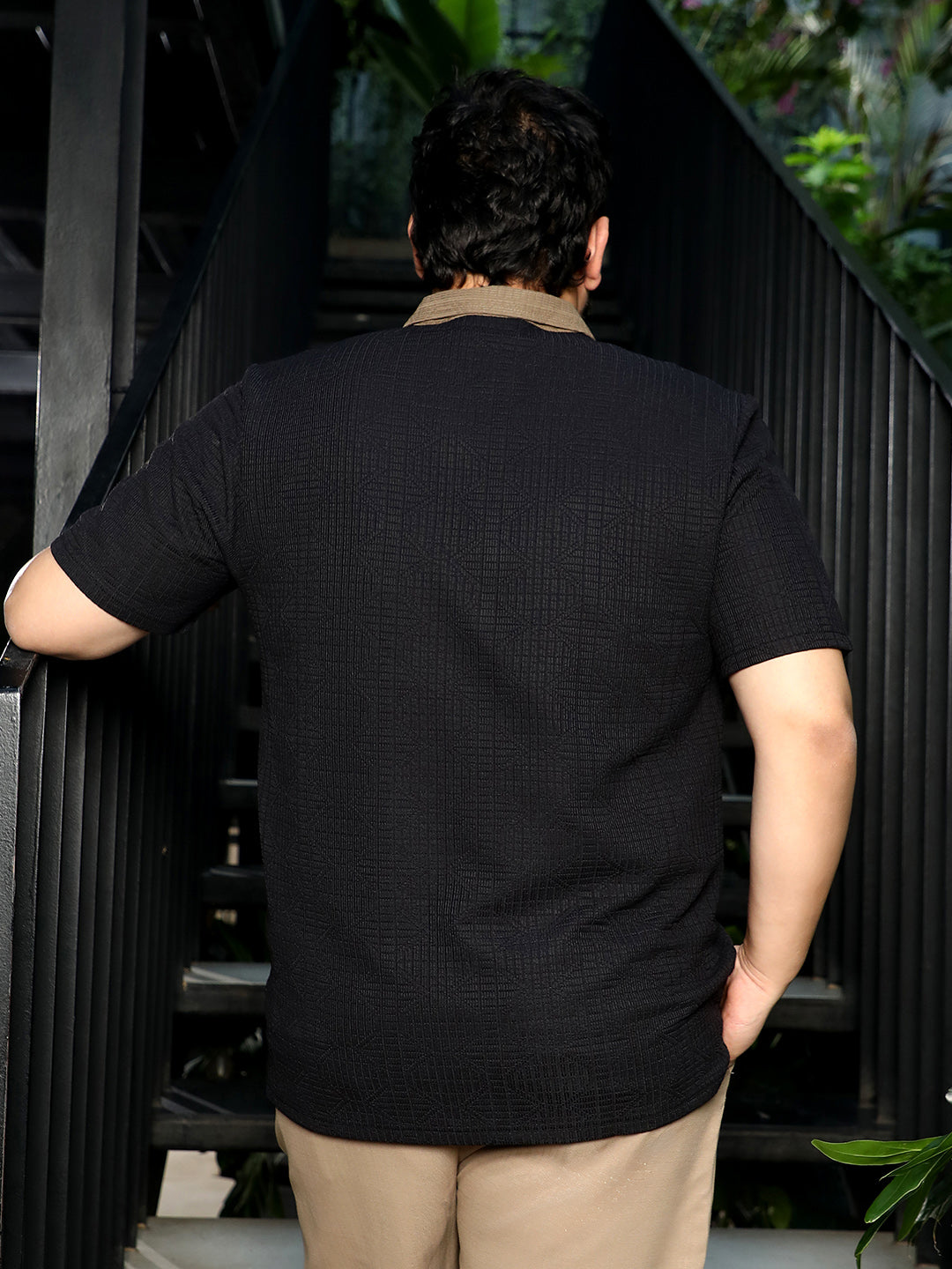 Oblique-Block Polo T-Shirt