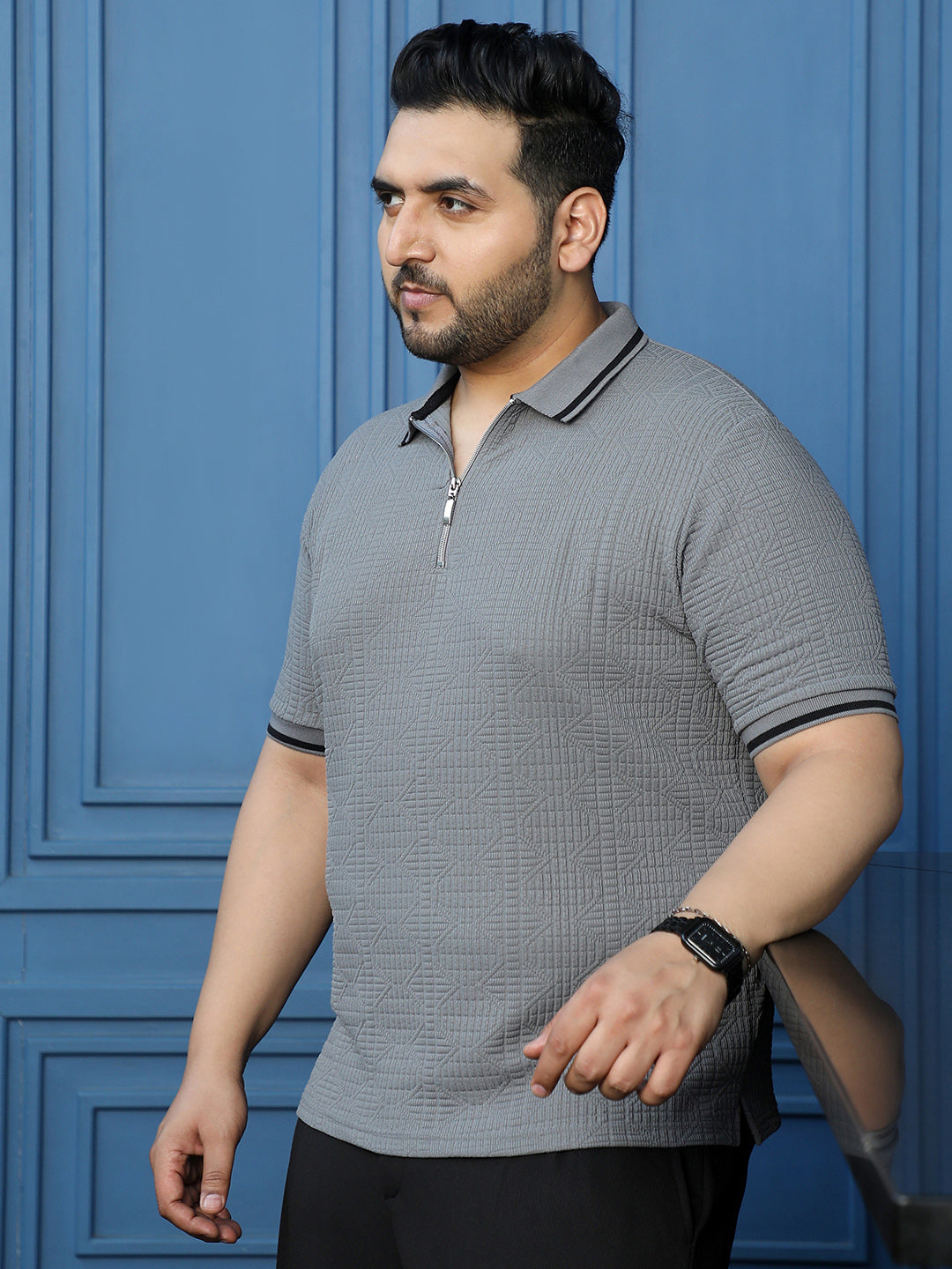 Grey Textured T-Shirt