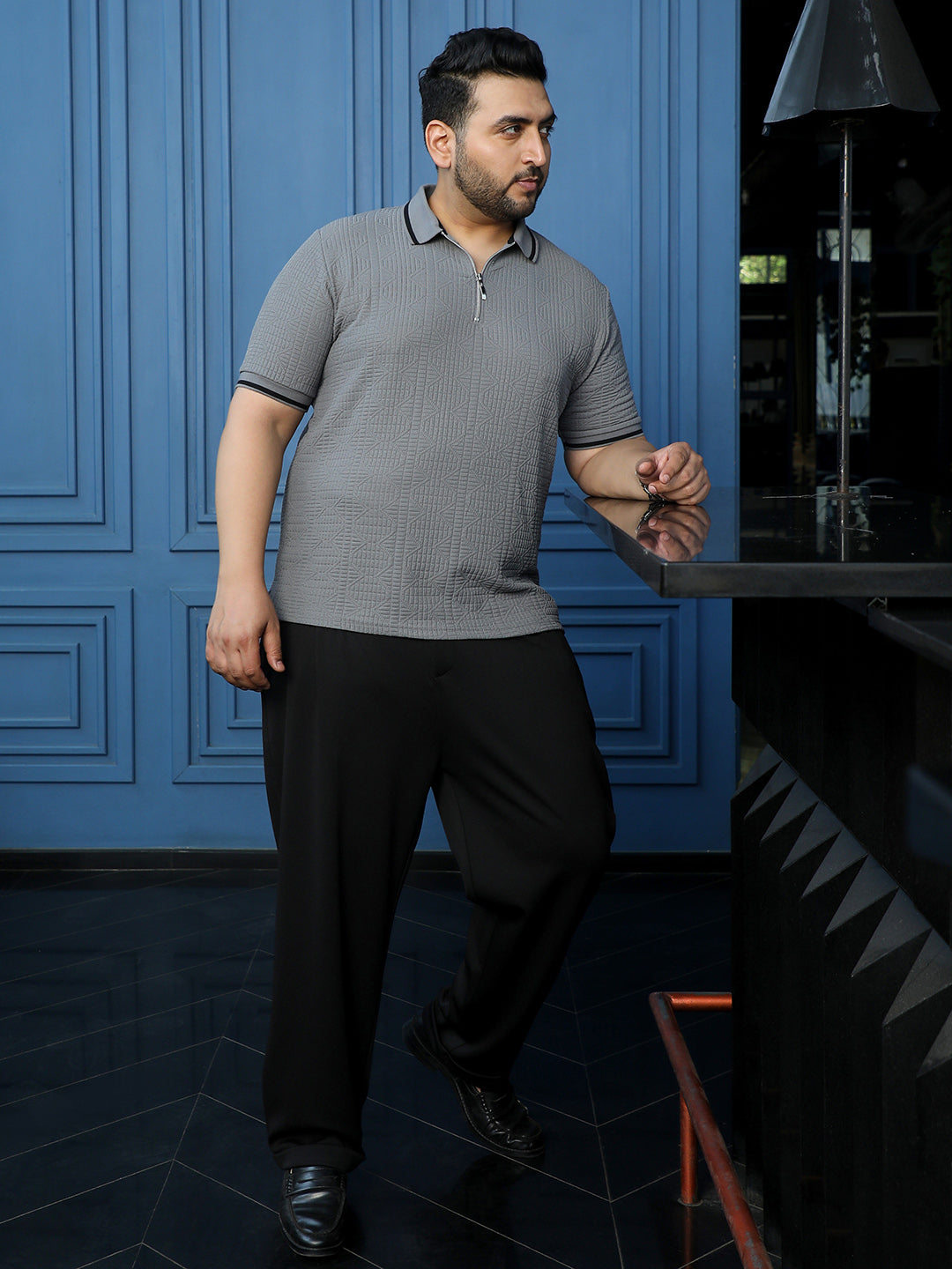 Grey Textured T-Shirt