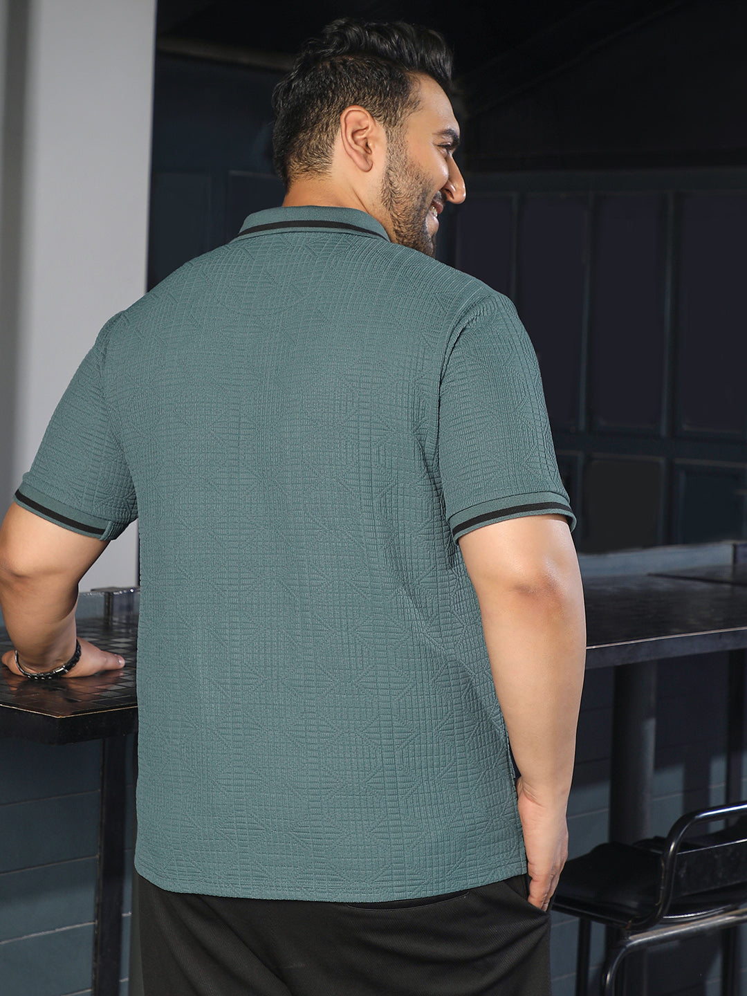 Teal Textured T-Shirt