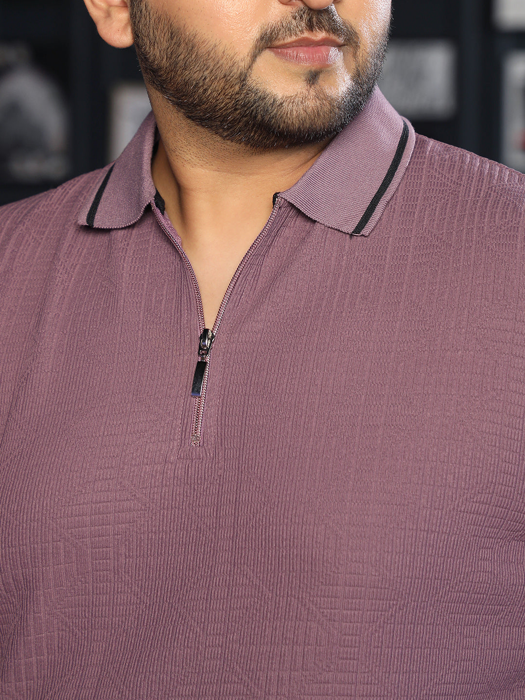 Mauve Textured T-Shirt