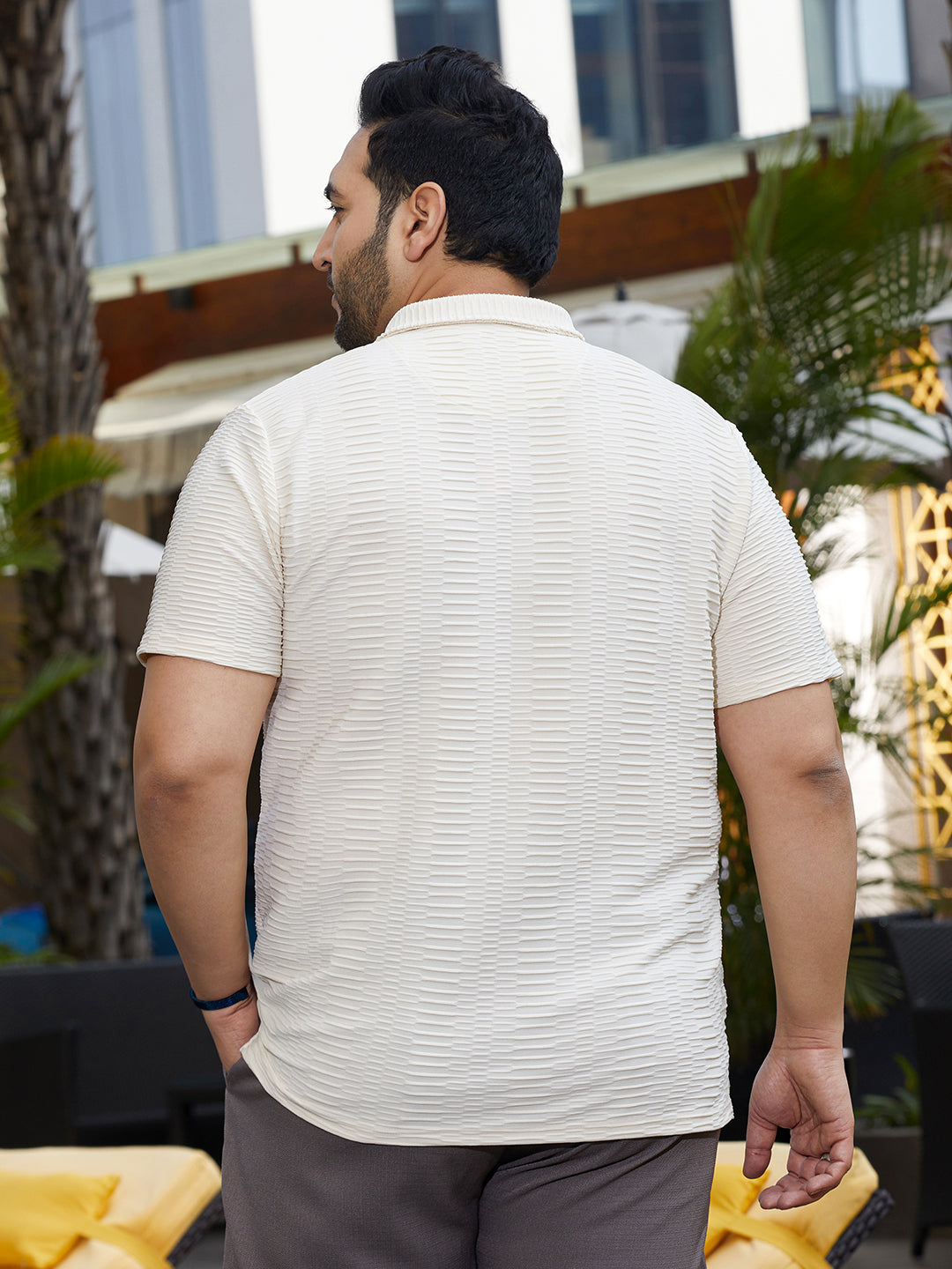 Flatten-Ruched Polo T-Shirt