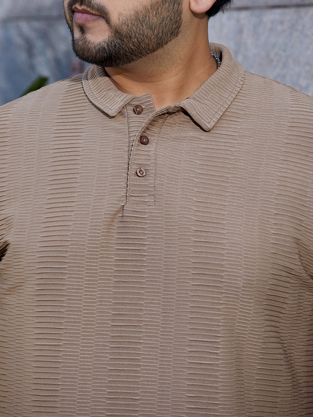 Flatten-Ruched Polo T-Shirt