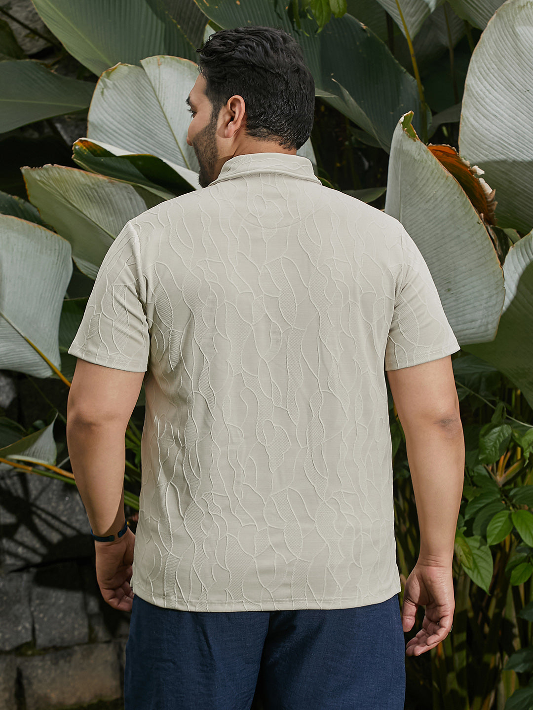 Veined-Tactile Polo T-Shirt