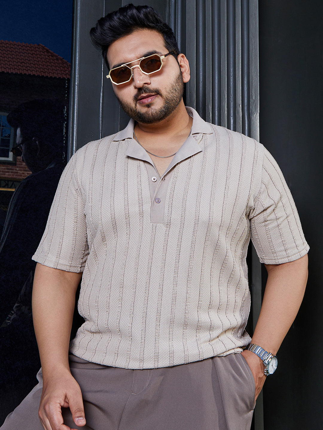 Wicker-Tactile Polo T-Shirt