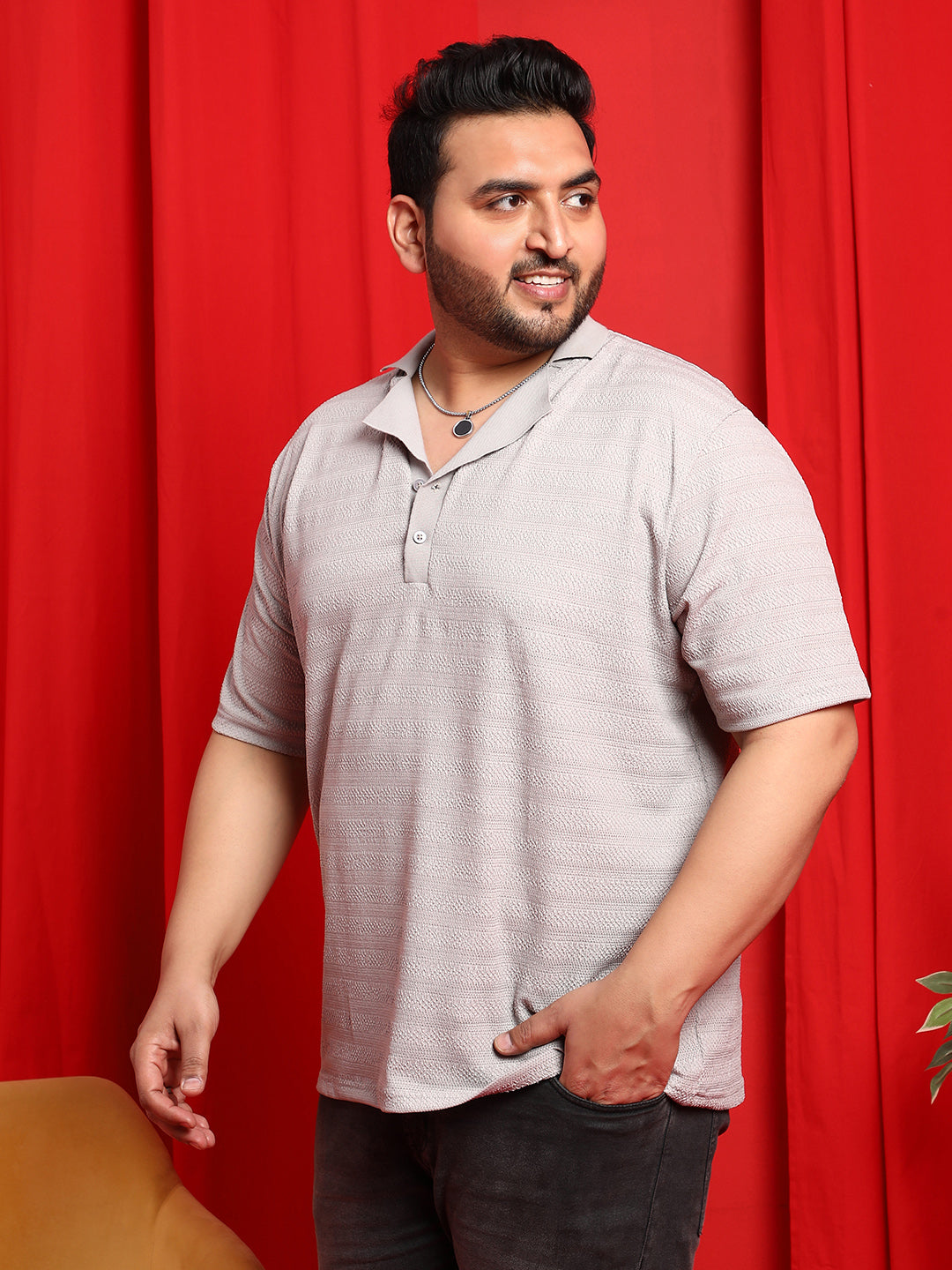 Grainy-Tactile Polo T-Shirt