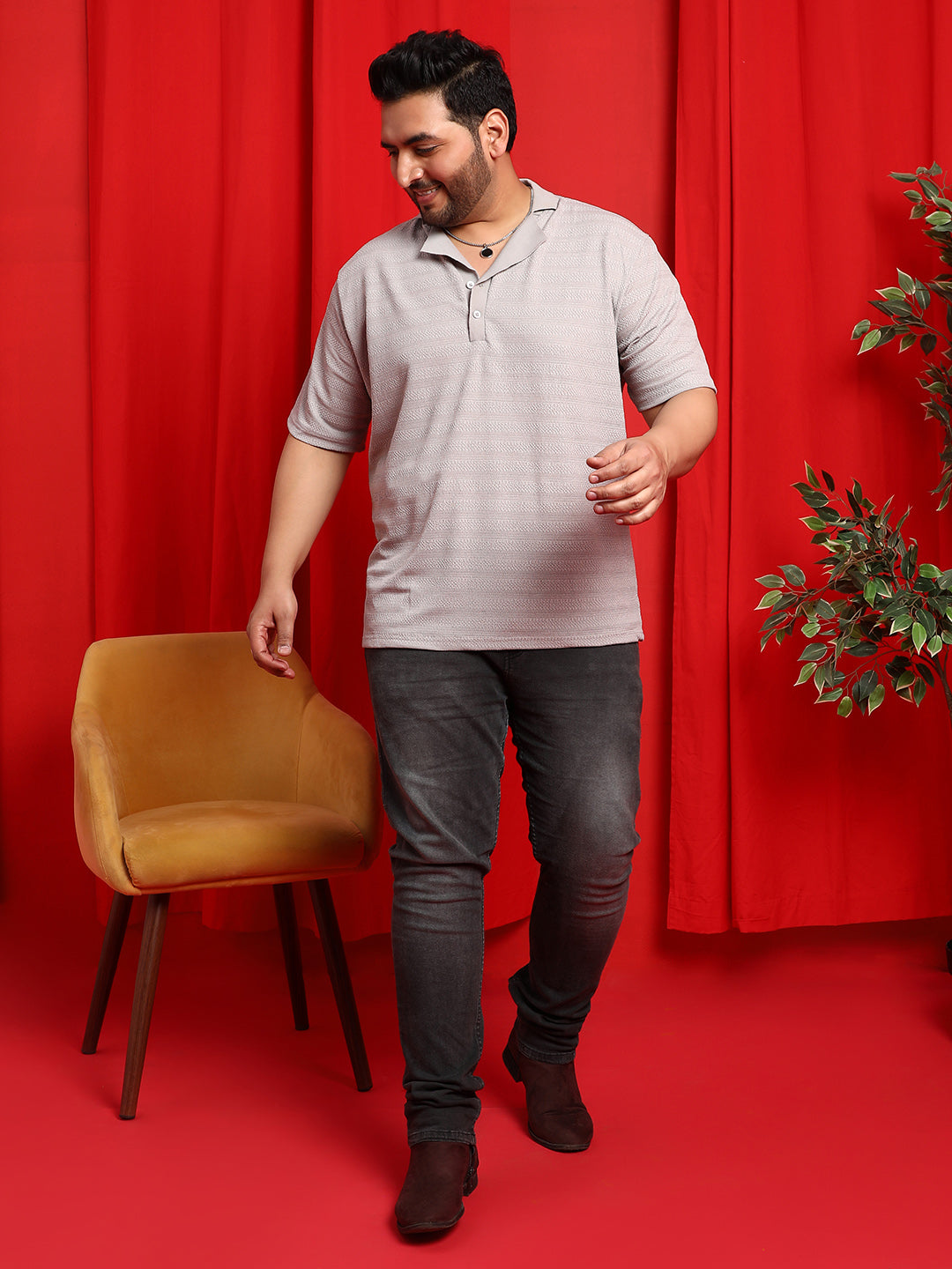 Grainy-Tactile Polo T-Shirt