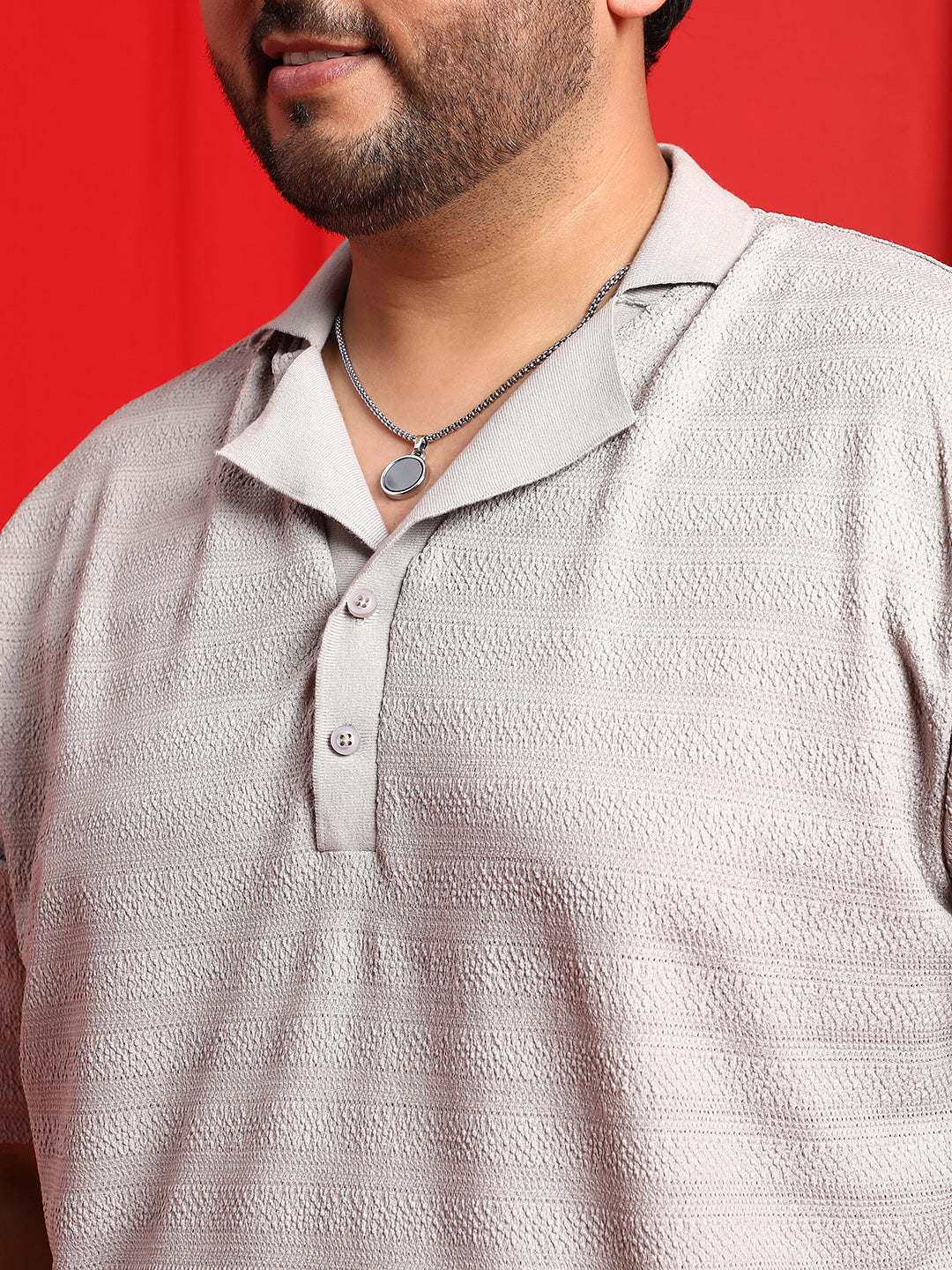 Grainy-Tactile Polo T-Shirt