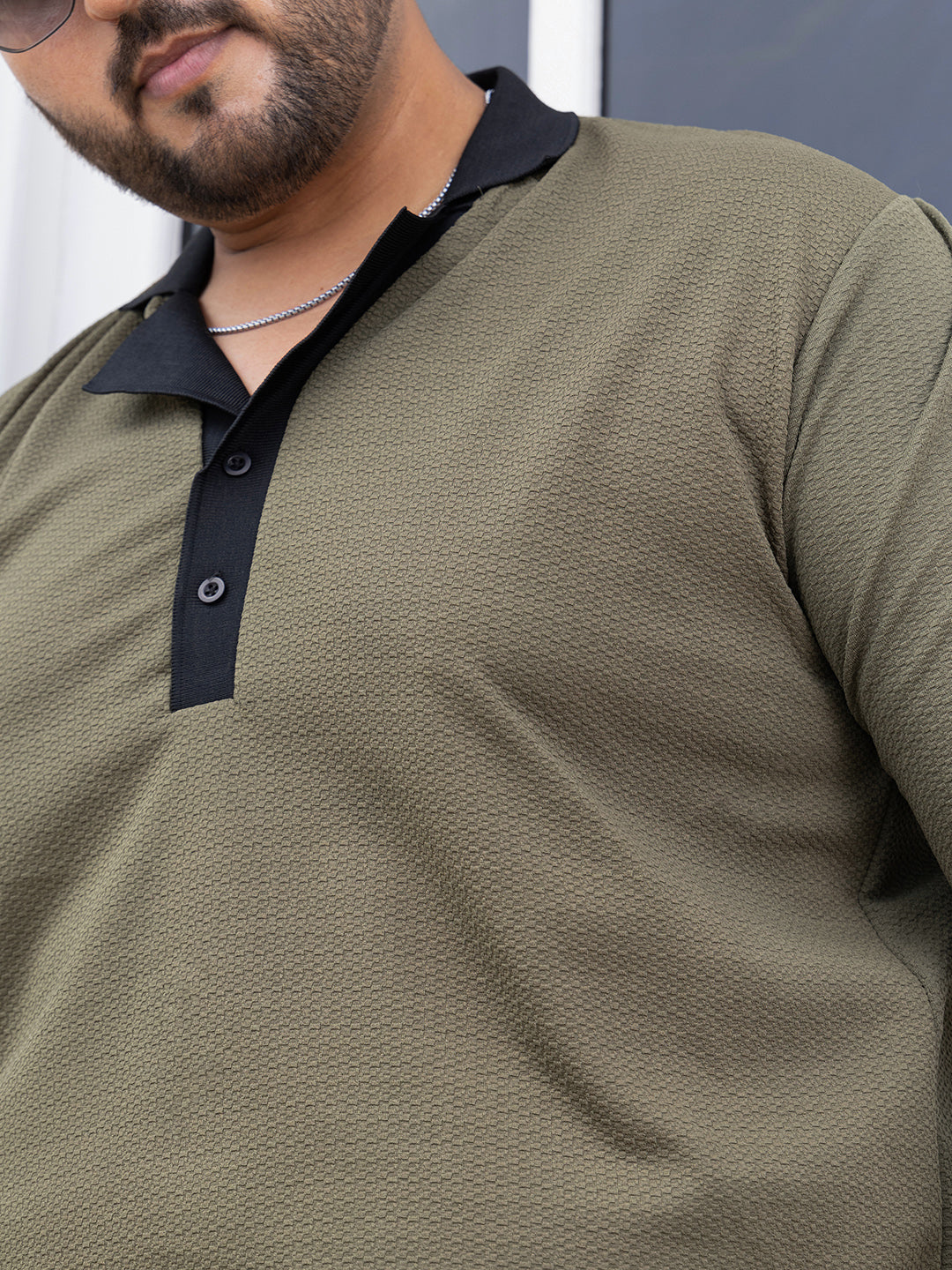 Textured Cuban Polo T-Shirt