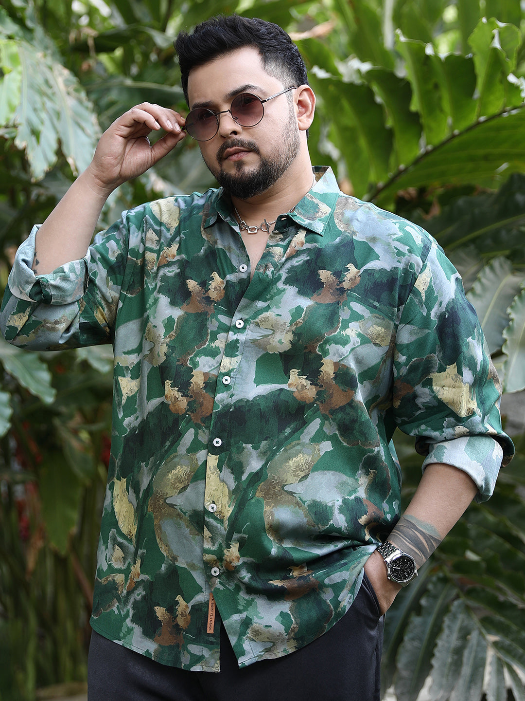 Botanical-Scape Imprint Shirt