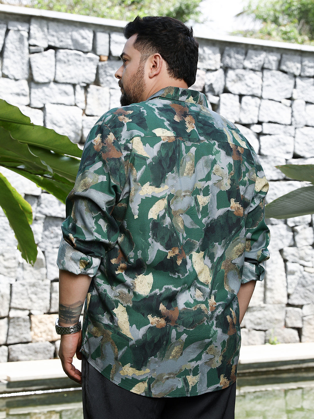 Botanical-Scape Imprint Shirt