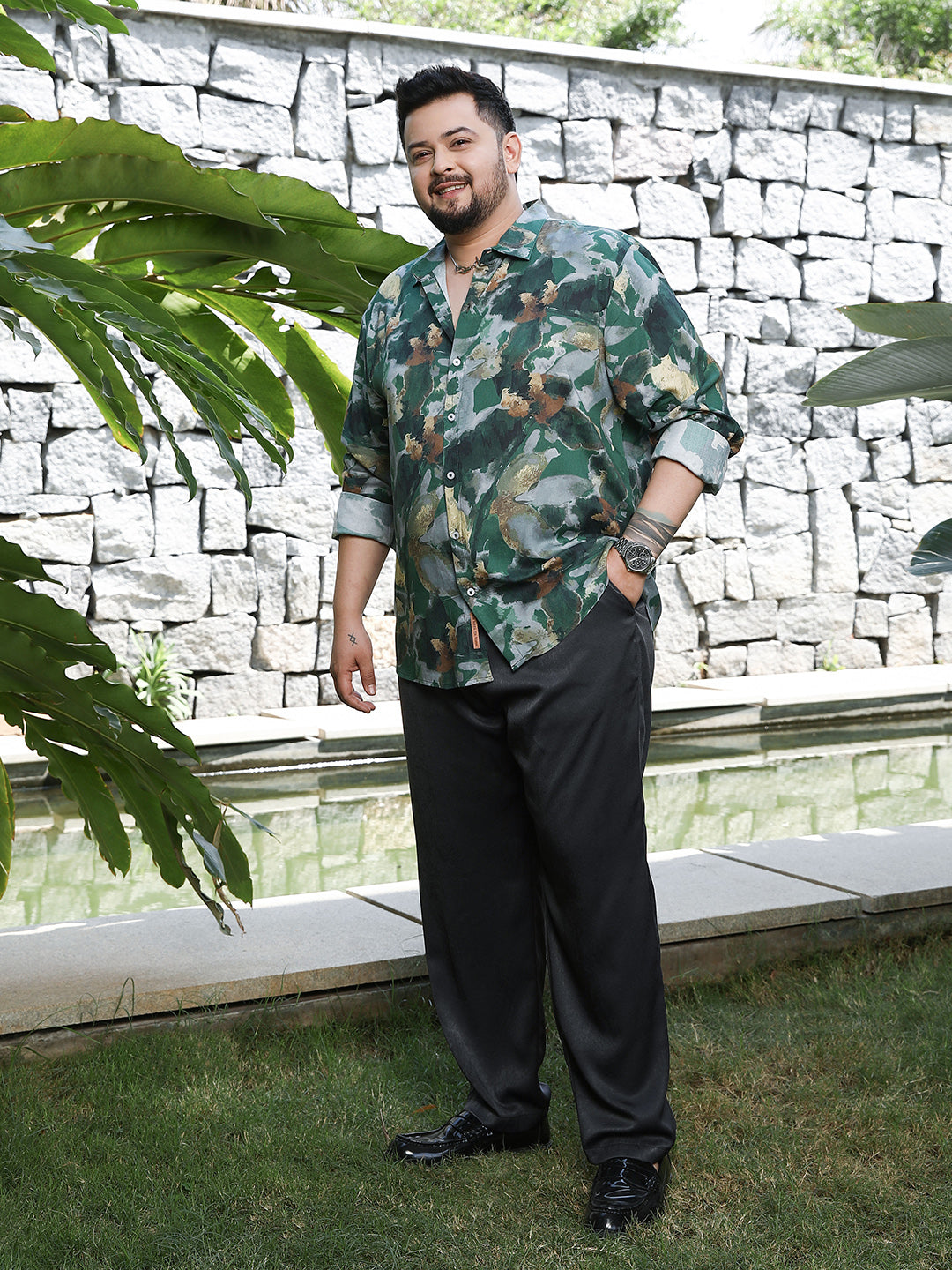 Botanical-Scape Imprint Shirt