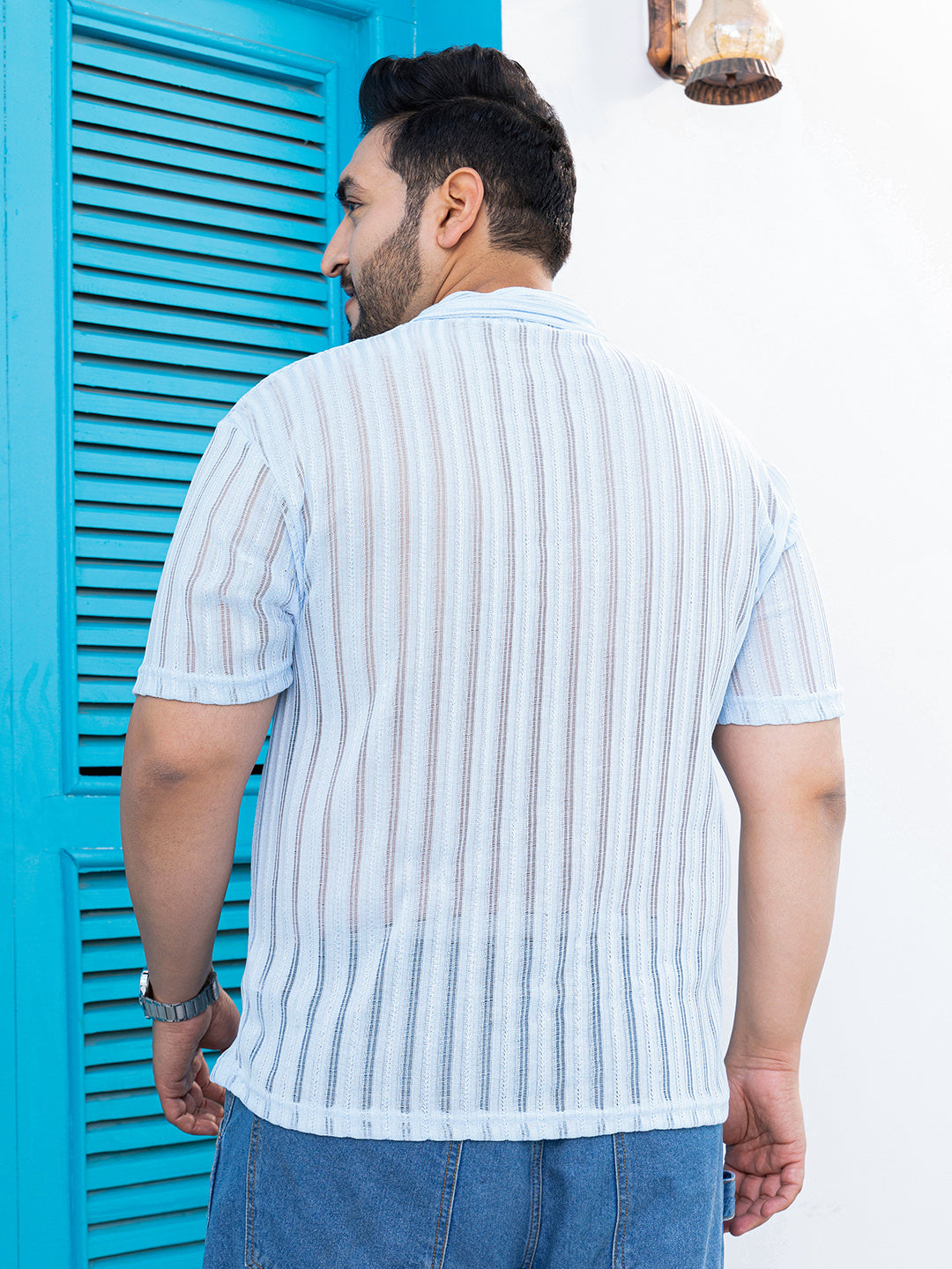 Duo-Striped Relaxed Polo T-Shirt
