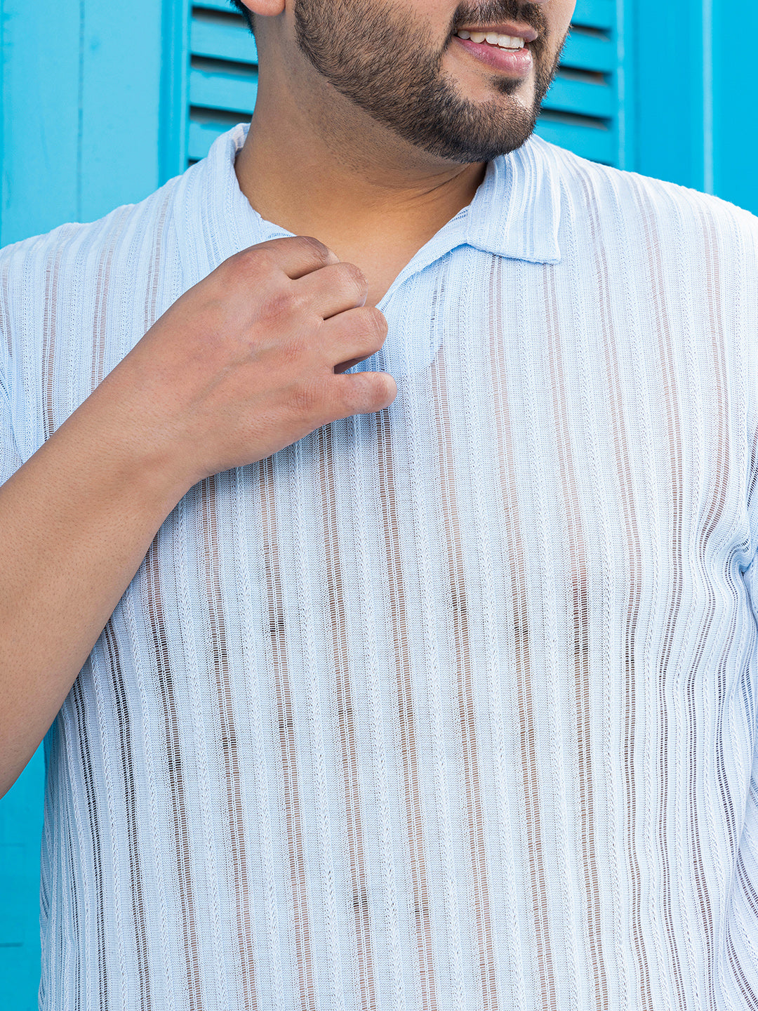 Duo-Striped Relaxed Polo T-Shirt