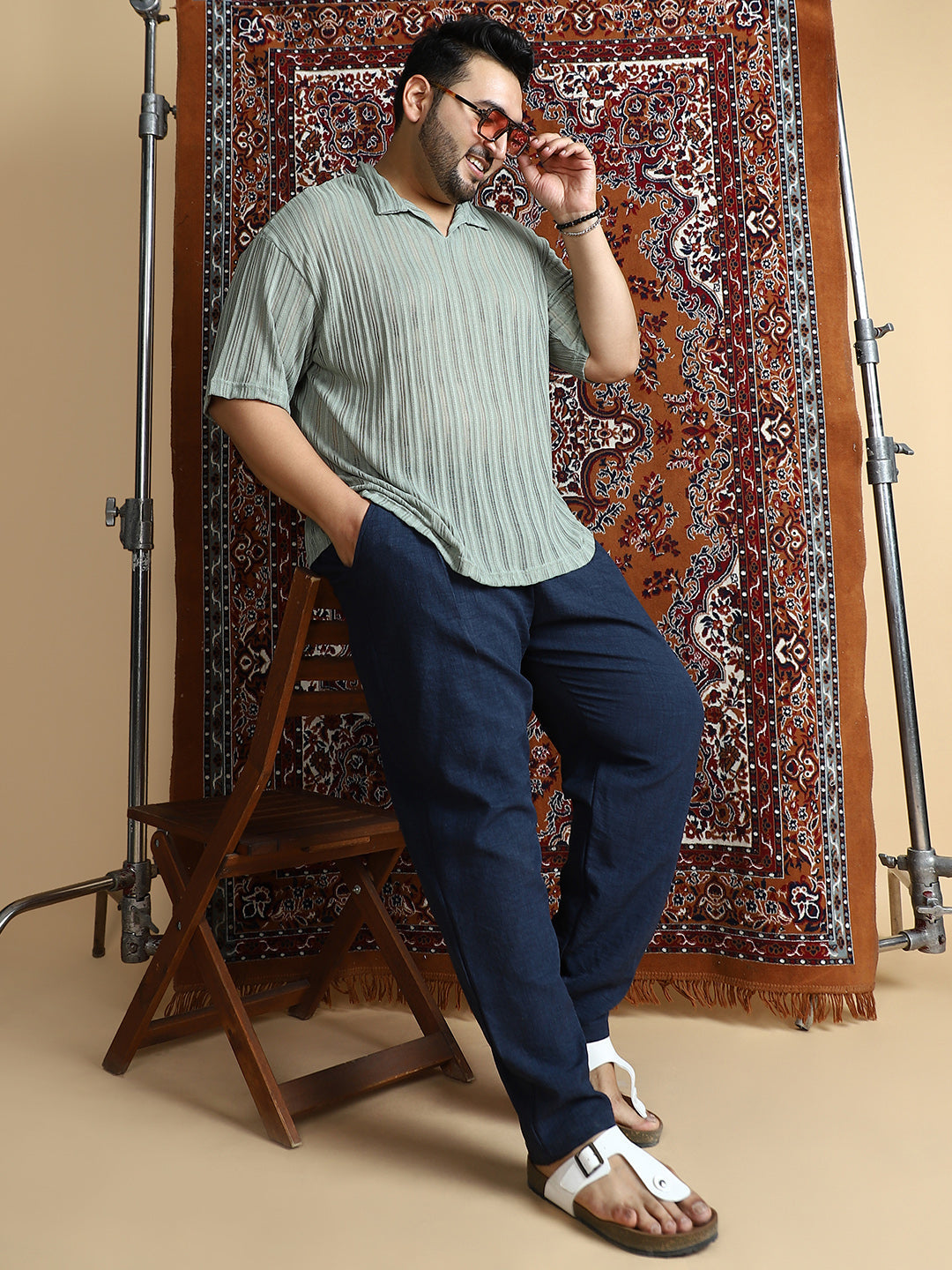 Duo-Striped Relaxed Polo T-Shirt