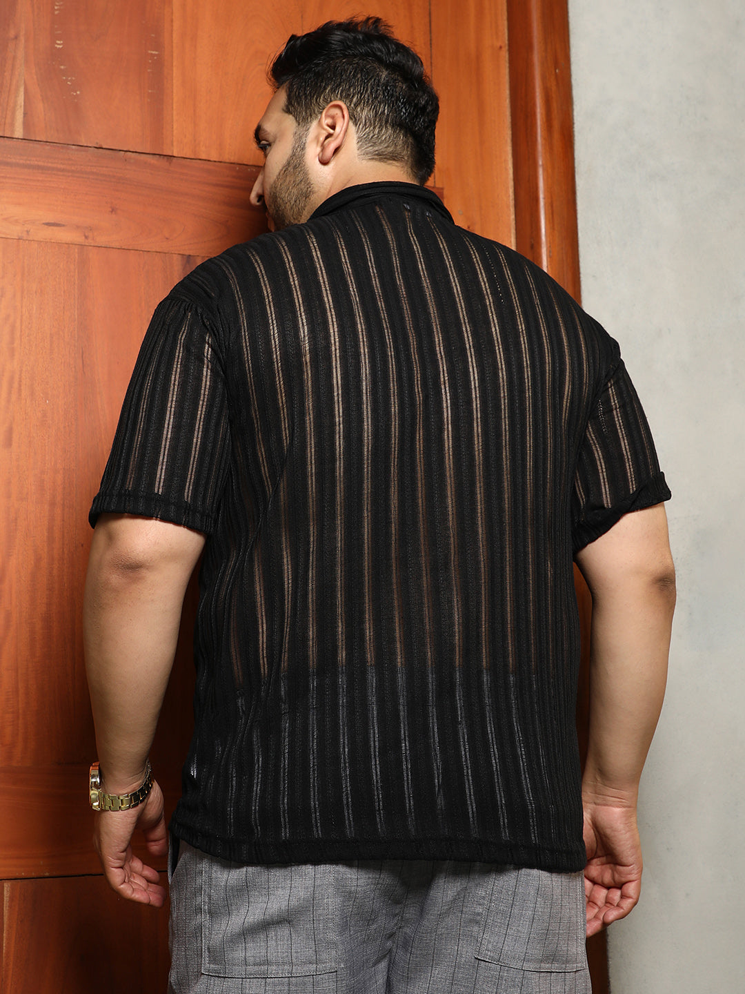 Duo-Striped Relaxed Polo T-Shirt