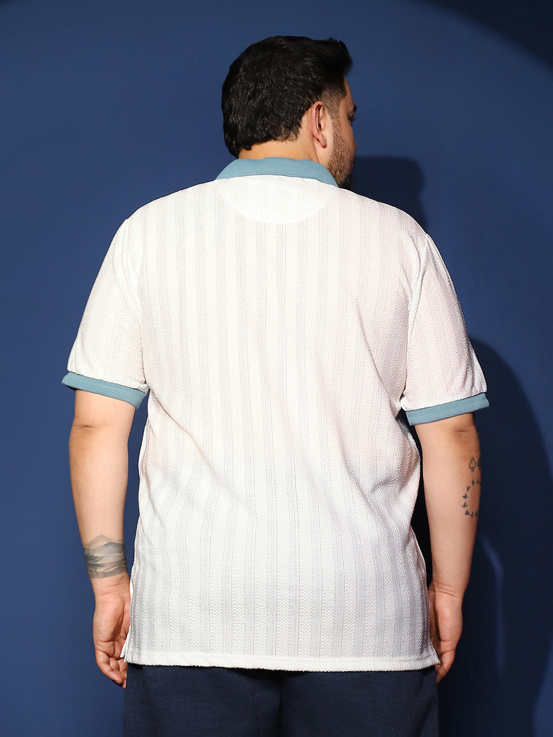 Contrast Texture Polo T-Shirt