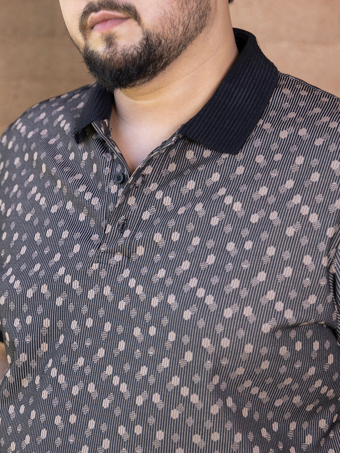 Shadowed-Polka Polo T-Shirt