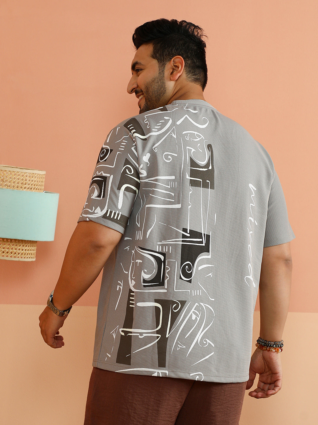 Boxy Folk-Wave T-Shirt