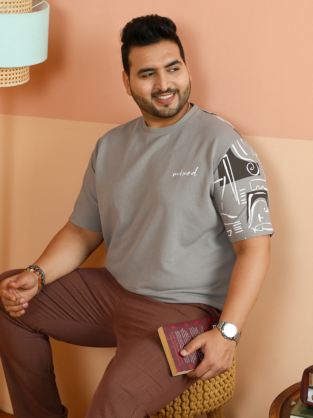 Boxy Folk-Wave T-Shirt