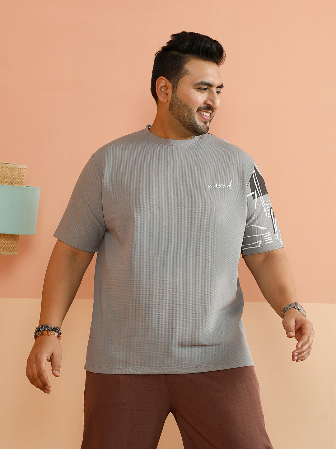 Boxy Folk-Wave T-Shirt