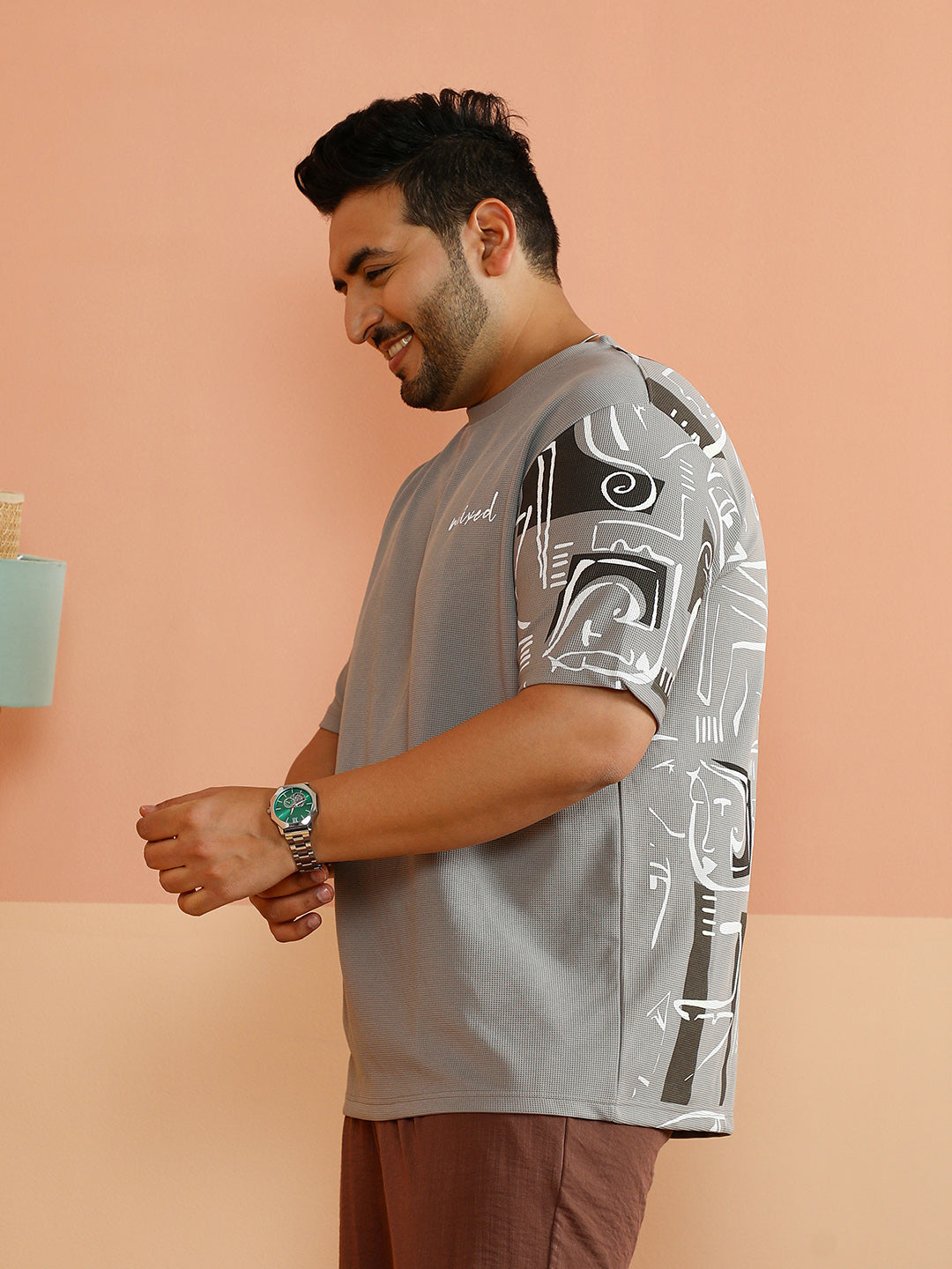 Boxy Folk-Wave T-Shirt