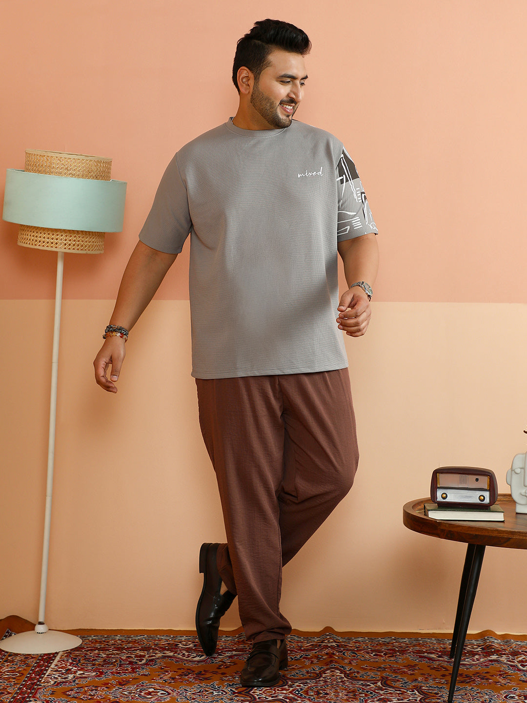 Boxy Folk-Wave T-Shirt