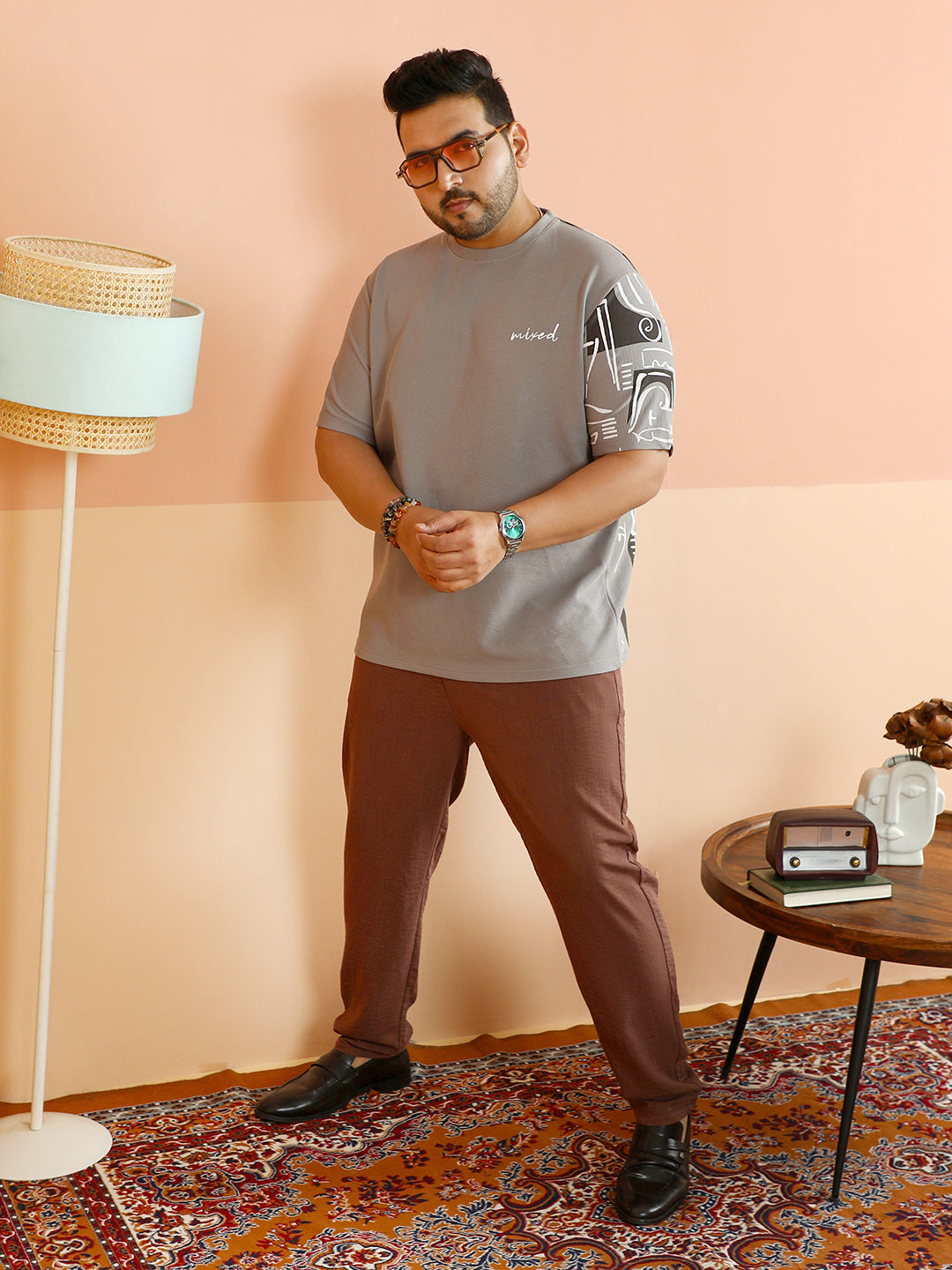 Boxy Folk-Wave T-Shirt