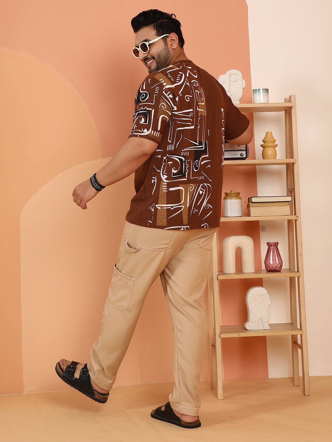 Boxy Folk-Wave T-Shirt