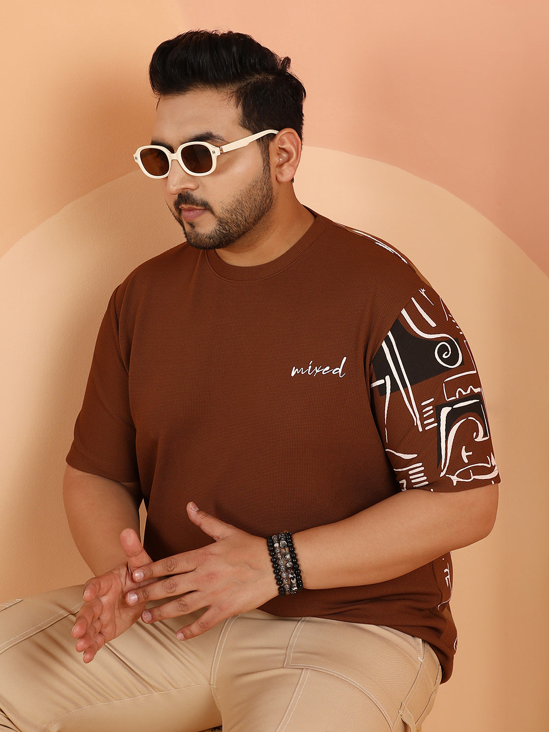 Boxy Folk-Wave T-Shirt