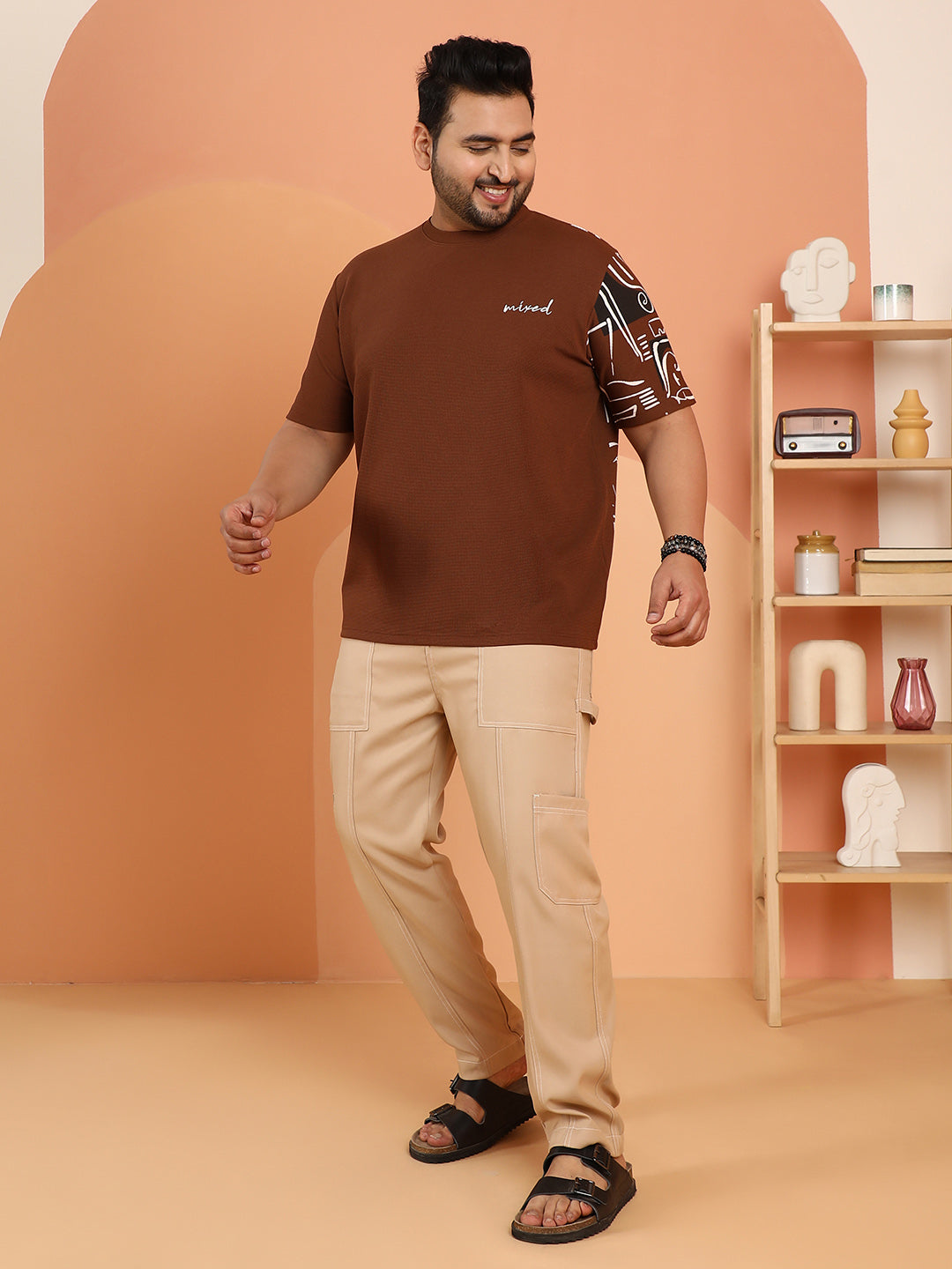 Boxy Folk-Wave T-Shirt