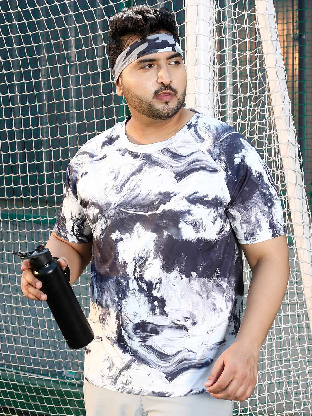 Contrast-Brushed Activewear T-Shirt