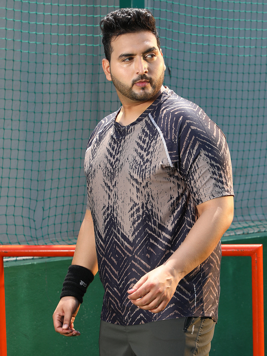 Faded-Chevron Activewear T-Shirt