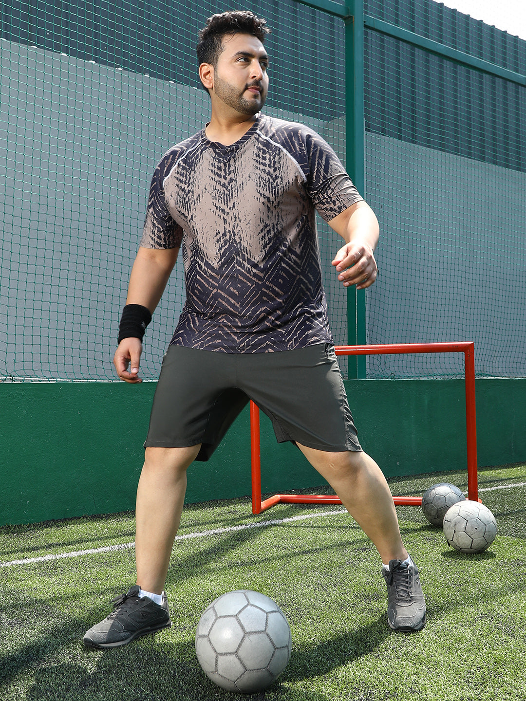 Faded-Chevron Activewear T-Shirt